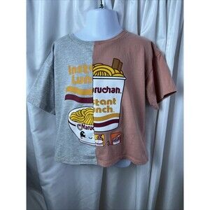 Maruchan Girls Ramen Split Graphic T-shirt Size S (5/6X) Boxy Relax Fit